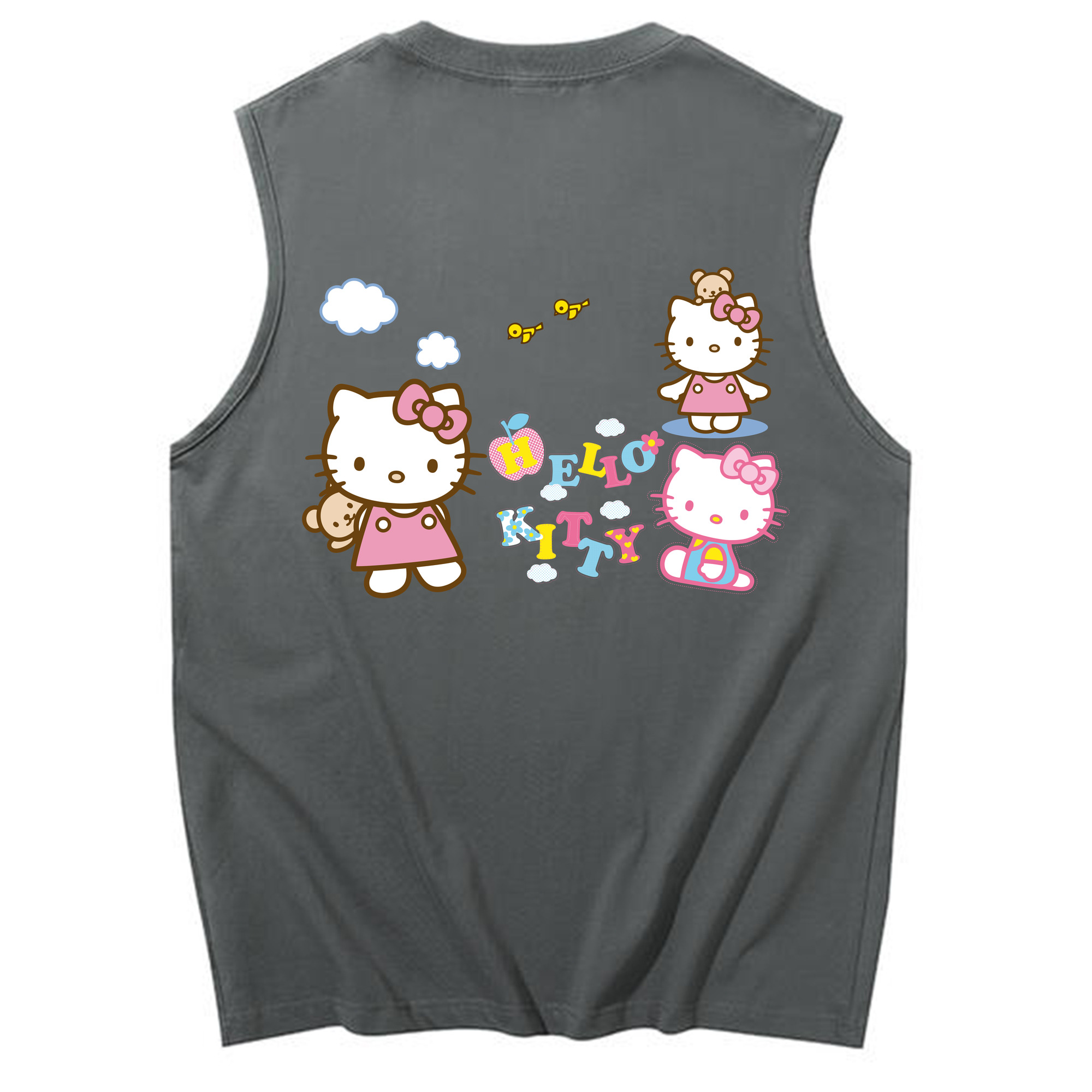 （画像用） Hello Kitty ハローキティ コットン100％タンクトップ（背面プリント）